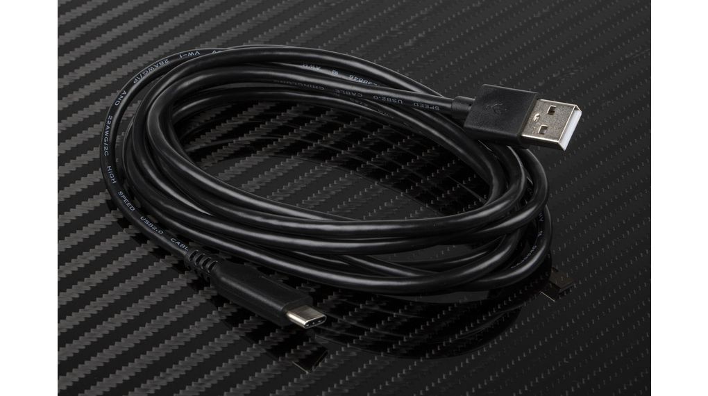 Kabel, USB A-Stecker - USB C-Stecker, 2m, USB 2.0, Schwarz